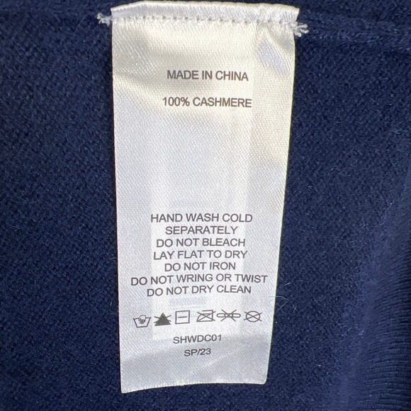 QUINCE Navy Mongolian Cashmere V-Neck Sweater Mens NWT Size Medium - Picture 10 of 11